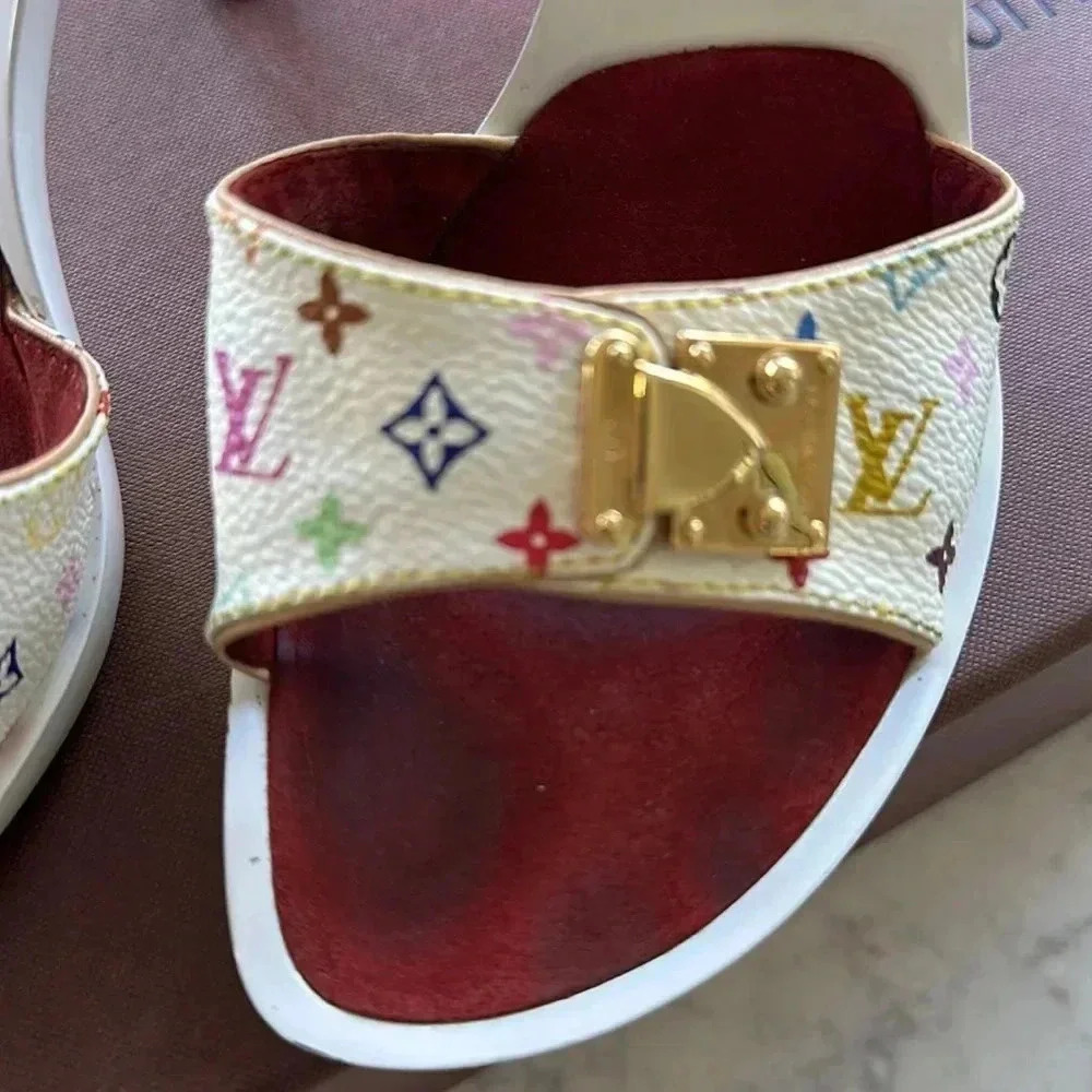 Louis Vuitton x  Murakami Mule Sandals size 36.5 white multicolor - Picture 12 of 12